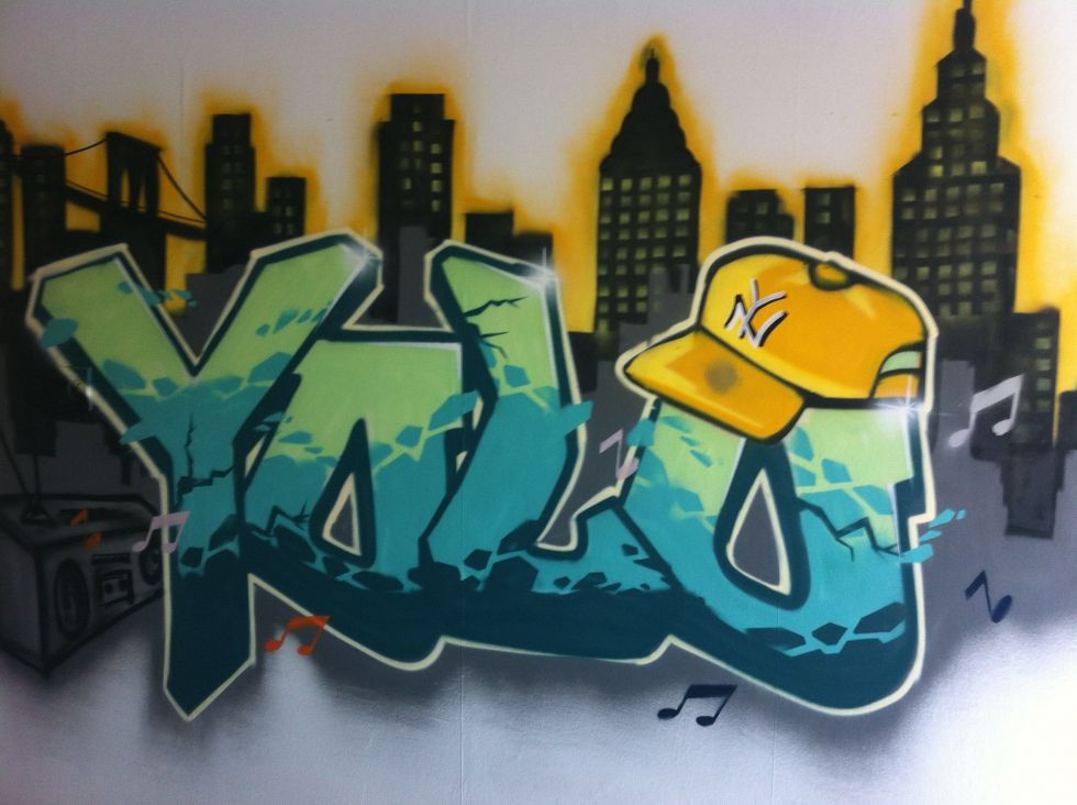 graffiti ipv behang