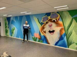 kantoor muurschildering